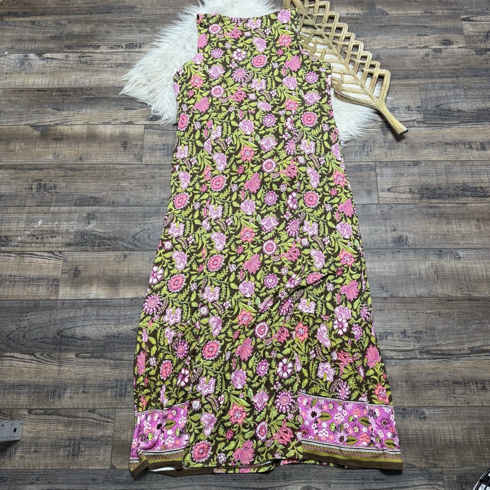 J. Jill Floral Maxi Dress in Pink and Green - Picture 4 of 9